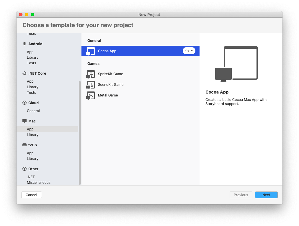 xamarin forms project in visual studio for mac